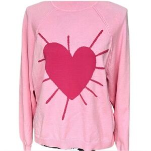 KERRI ROSENTHAL Mock Neck Pullover Radiant Heart Sweater